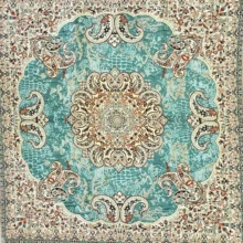 رومیزی ترمه ترنج سبزآبی 1در1(متر)