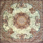 رومیزی ترمه ترنج کرم