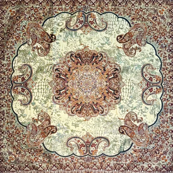 رومیزی ترمه ترنج کرم