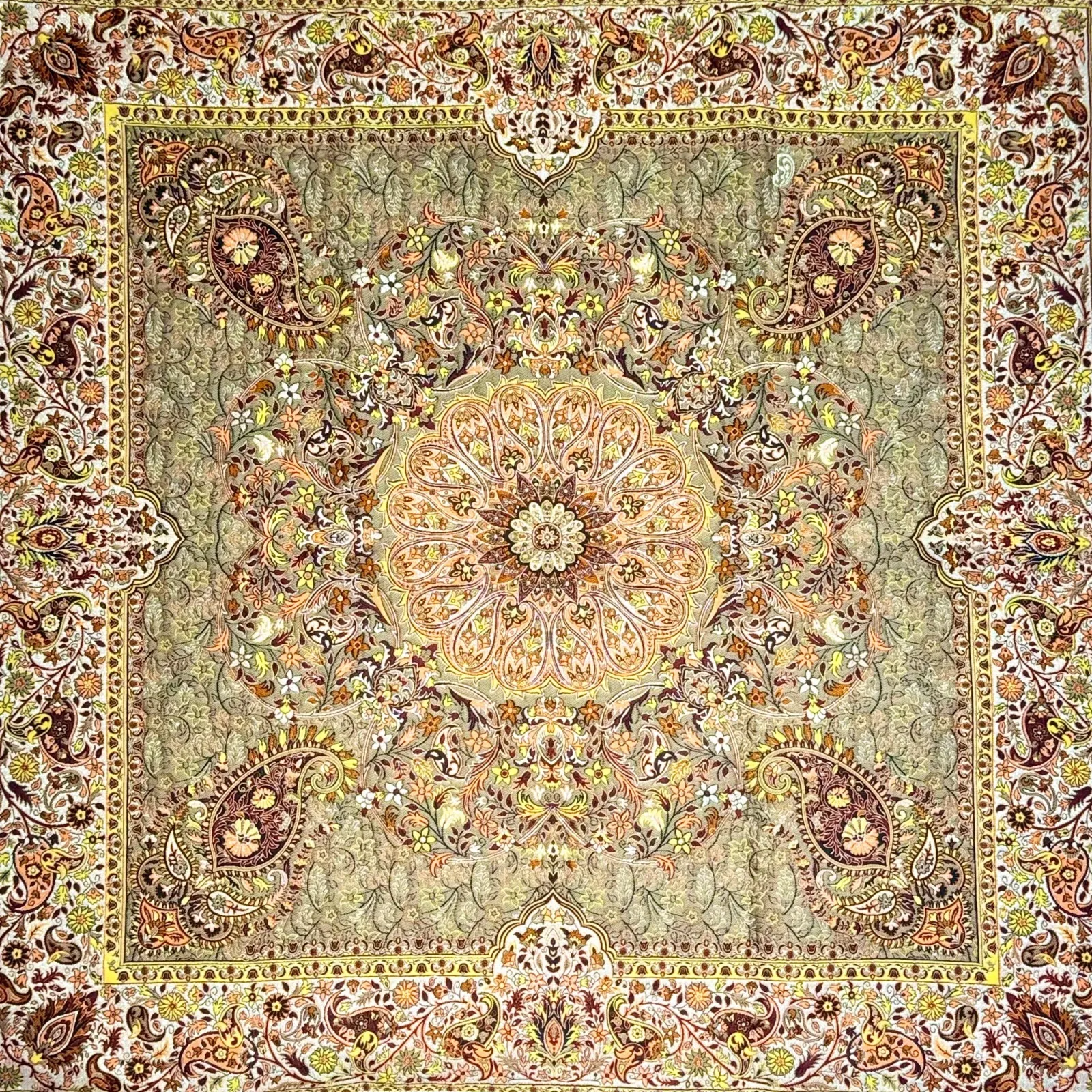 رومیزی ترمه افشار گردویی 1در1(متر)