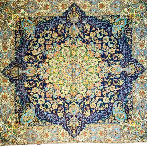 رومیزی ترمه ثمین سرمه ای