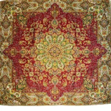 رومیزی ترمه ثمین زرشکی 1در1(متر)